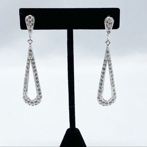 Premier Designs Clear Rhinestone Teardrop Dangle Earrings NEW